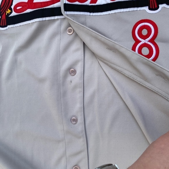 Vintage 1980s Embroidered Cardenales De Lara Venezuelan Baseball Jersey Gray - Picture 11 of 16
